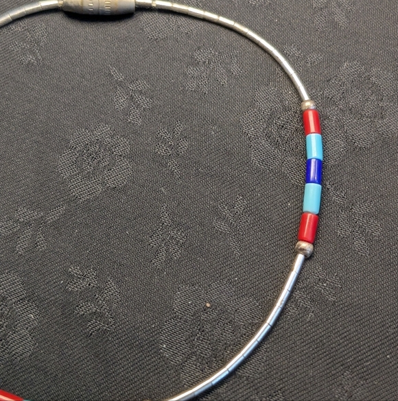 Genuine Liquid Silver Sterling Silver Beads Multicolor Bracelet 7 In - Picture 4 of 7